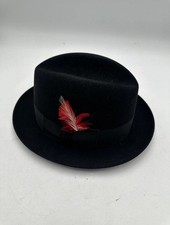 Dobbs 7 1/8 Vintage Hat Fedora "Daily L0202" Model Black Baskin