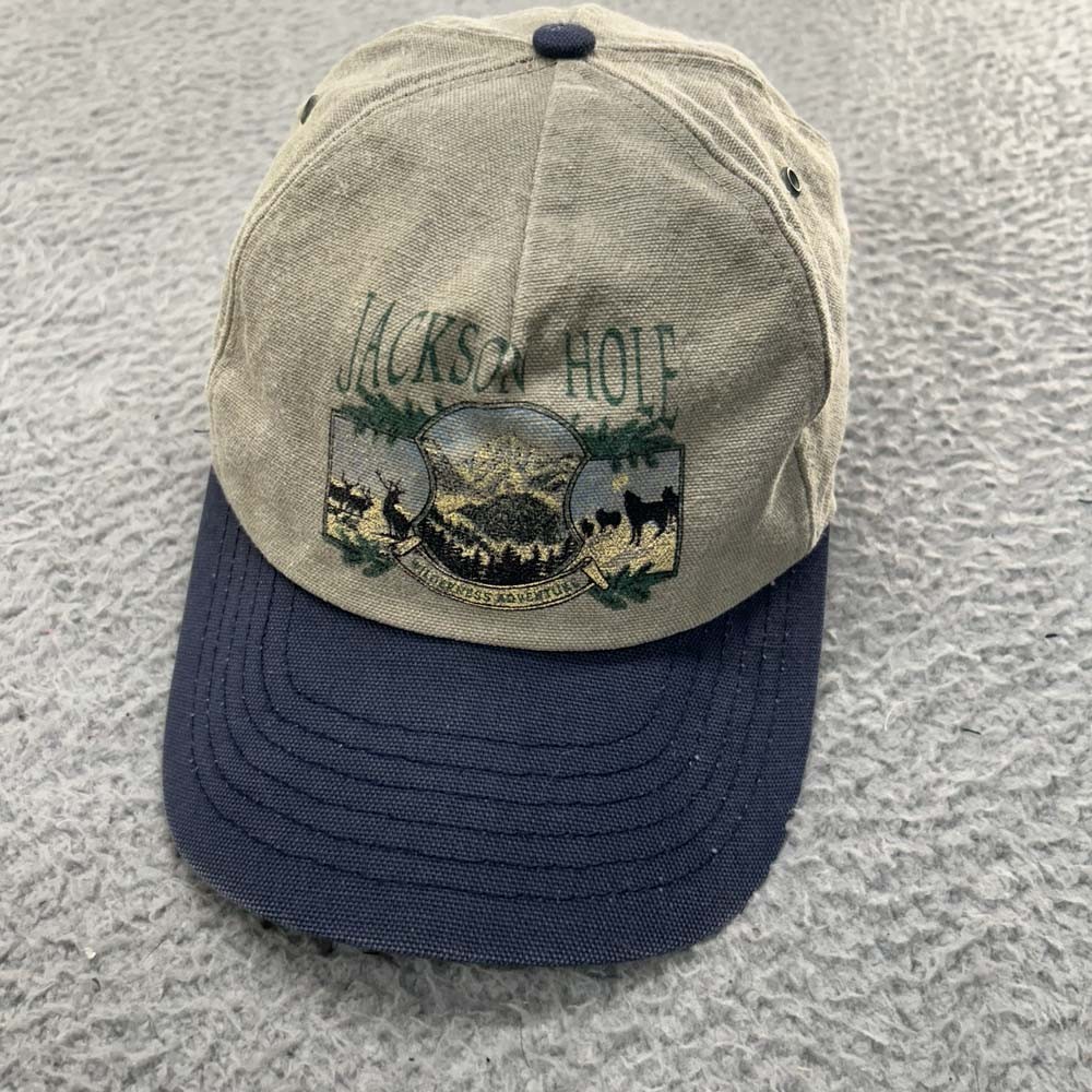 VTG Jackson hole Wyoming hat Hat Cap Mens Baseball Cap One Size Jackson hole