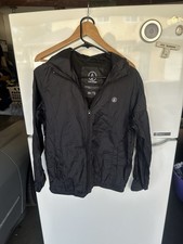 Volcom Logo Zip Hooded Water Resistant Windbreaker Jacket boys Black XL