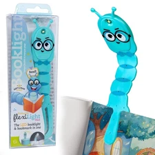 Bookmark Reading Light Bookworm Teal - 2in1 Clip On Bookmark Kids Book Light ...