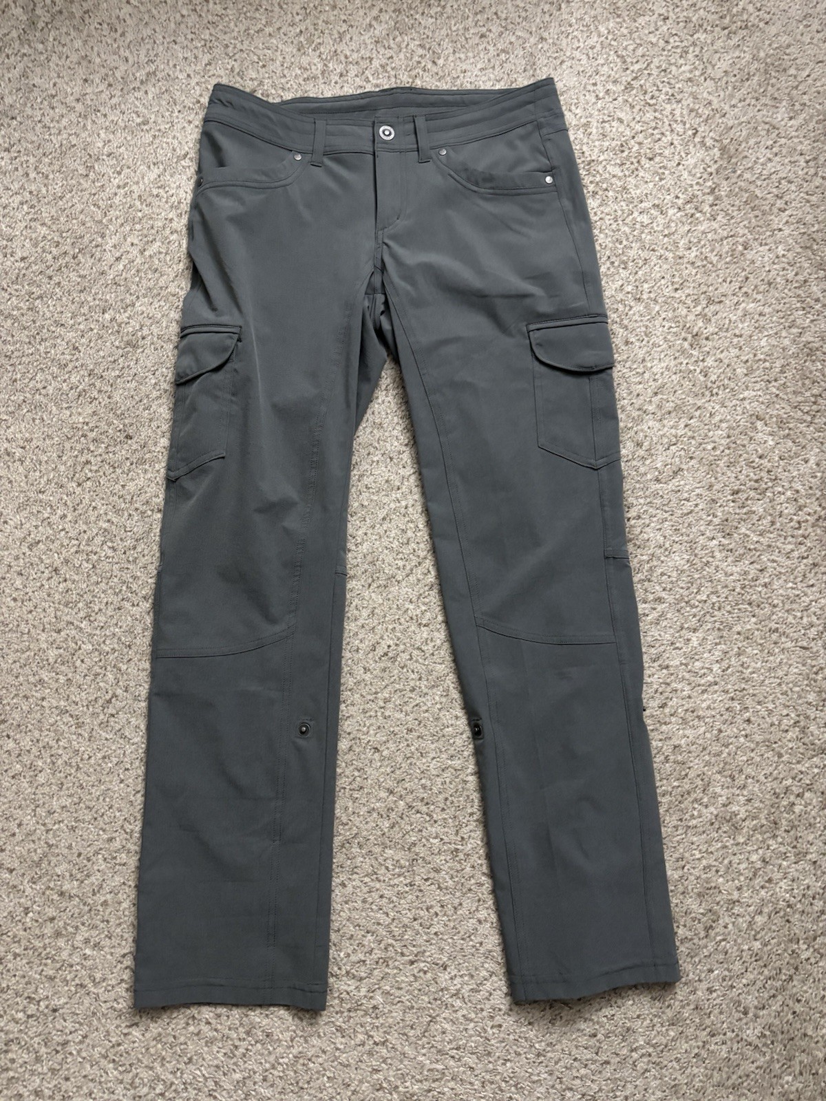 Kuhl Pants Womens Sz 6 Short Gray Free Flex Roll up Pant Cargo Pocket Versatile