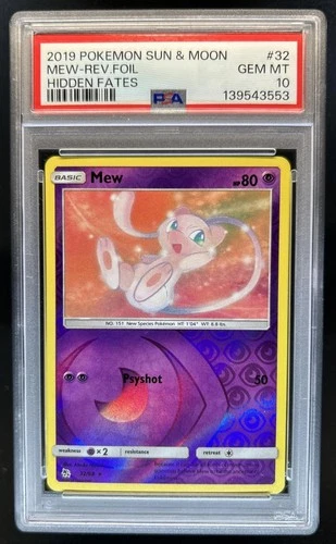 2019 Pokemon SM Hidden Fates Mew Reverse Holo #32/68 PSA 10 GEM MINT