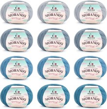 Aeelike 600g(12x50g) Schurwolle (Merino) Wolle zum Stricken, Super Warm