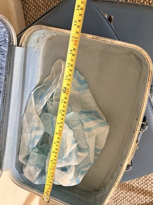 Vintage 1960s Blue Hard Shell Vinyl Luggage Set Some Locking Extra