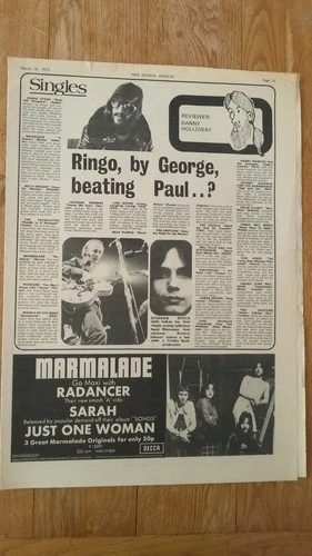 STEVE STILLS RINGO JACKSON BROWNE 'singles reviewed' 1972 UK ARTICLE / clipping