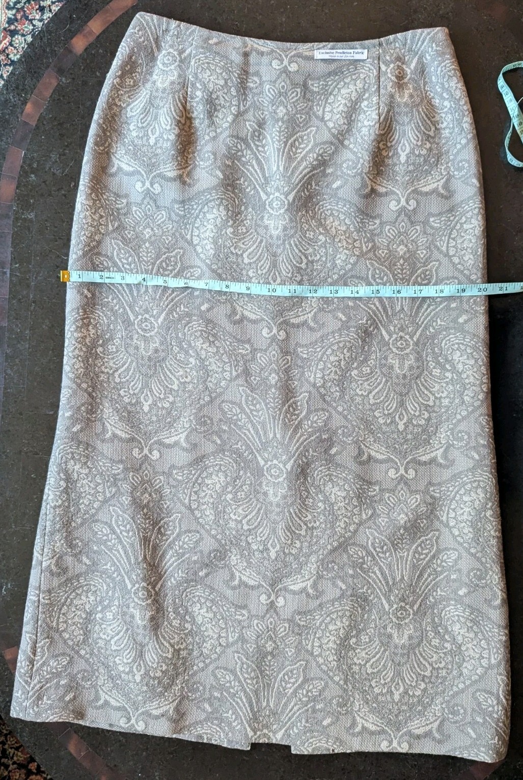 Pendleton Wool Grey Paisley Lace Pattern Maxi Ski… - image 9