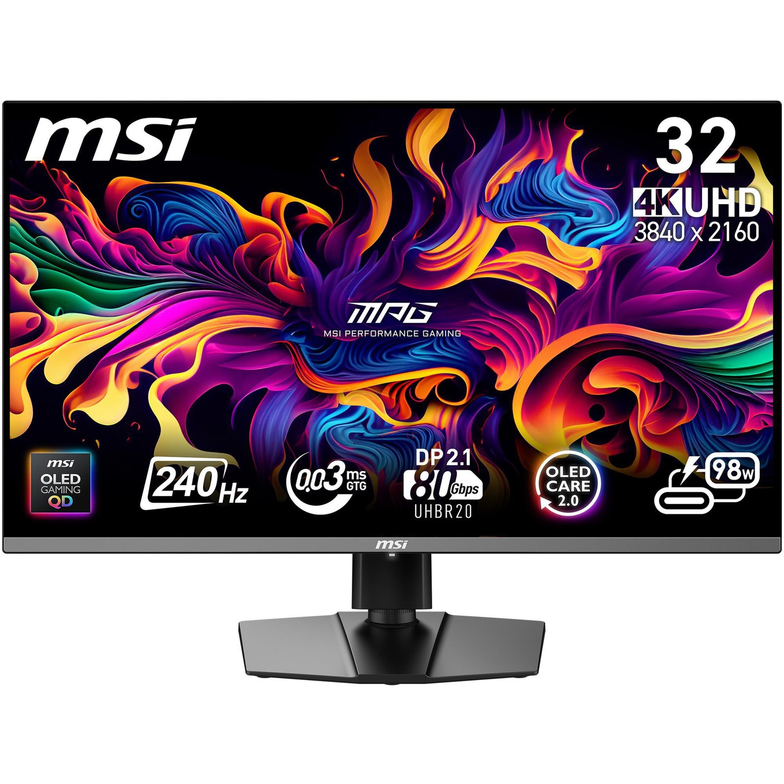 Игровой монитор MSI MPG 322URXDE QD-OLED 80 см (31,5 дюйма) с разрешением 4K 16:9 HDMI2.1/DP2.1/US...
