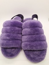 UGG Fluff Yeah Slide Women's Purple Fur Slippers Size 8, Cushioned Comfort