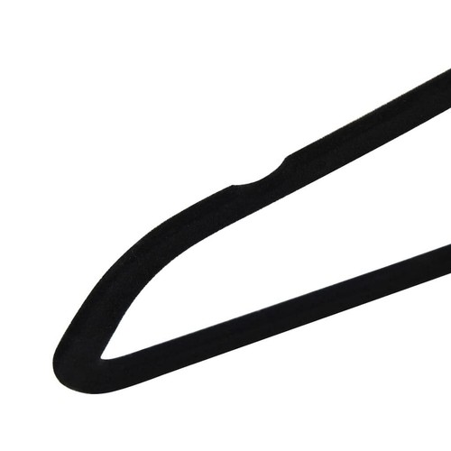 vidaXL Hanger Set of 50 Black ABC plastic, zinc alloy, velvet Standard - Picture 6 of 7