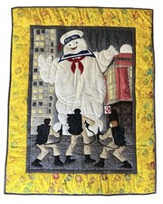 Ghostbusters Handmade Quilt Ghost Busters Wall Hanging Stay Puft Marshmallow