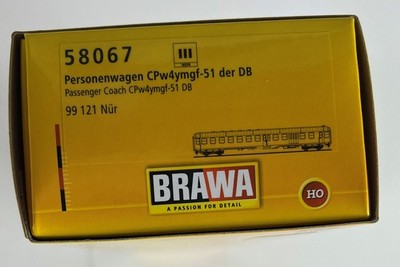 Brawa 58067 H0 Steuerwagen CPw4ymgf-51  99121 Nür / Nür Hbf  Ep. III DB