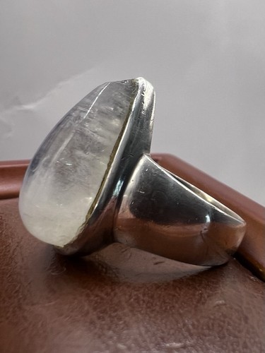 Unique 925 Sterling Silver Moonstone Ring • 8.10 Grams • Size - Q - Picture 2 of 6