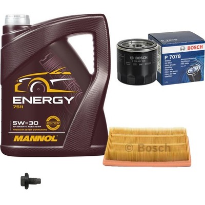 BOSCH Inspektionspaket 5 L MANNOL Energy 5W-30 für Ford Focus II DA_ HCP DP