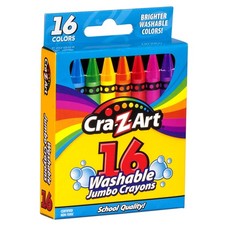 16ct Washable Jumbo Crayons Easy Clean Up Back To School Supply 16 Count