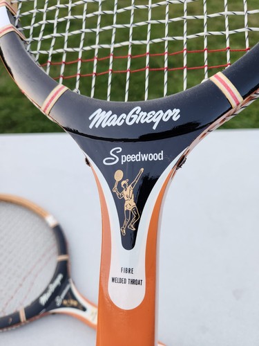 Vintage Mac Greqor Speedwood Tennis Racquets Fibre Welded Throat 2 NICE-LOOKING! - Picture 2 of 21