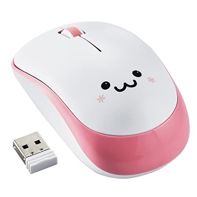 ELECOM Cute Face Mouse 2,4 GHz USB Wireless Beidhändiges Design Silent Click