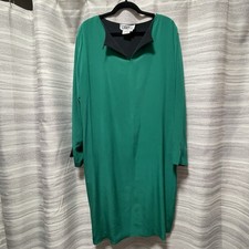 Vintage 70s Ciao Ltd Dress 14 Silk Maxi Reversible Kaftan Green Black Goth 80s