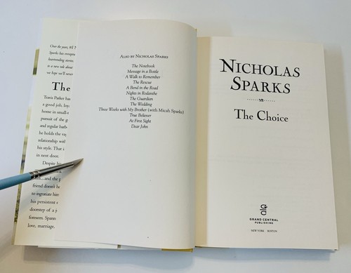 The Choice by Nicholas Sparks Hardcover Book 2007 Romance Novel Bestseller - Picture 7 of 9