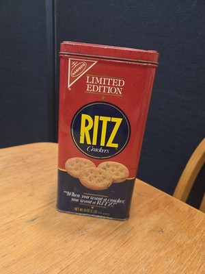 Vtg 1986 NABISCO RITZ Crackers Limited Edition 16oz Collectible Metal Tin w/Lid