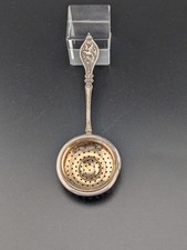 Sieb Streu Löffel Jugendstil floral Vogel Ranken Silber 800 alt antik vergoldet 