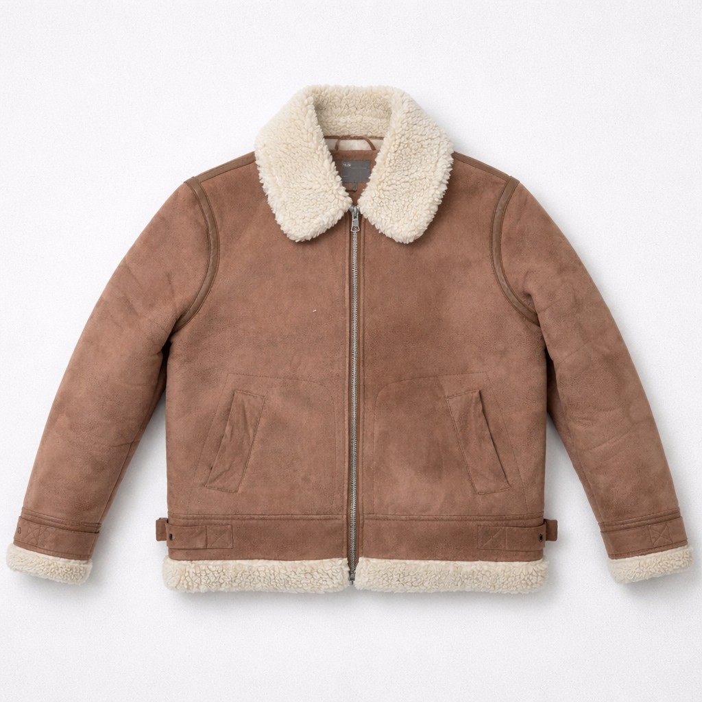 ASOS DESIGN faux shearling flight jacket with teddy lining - Men