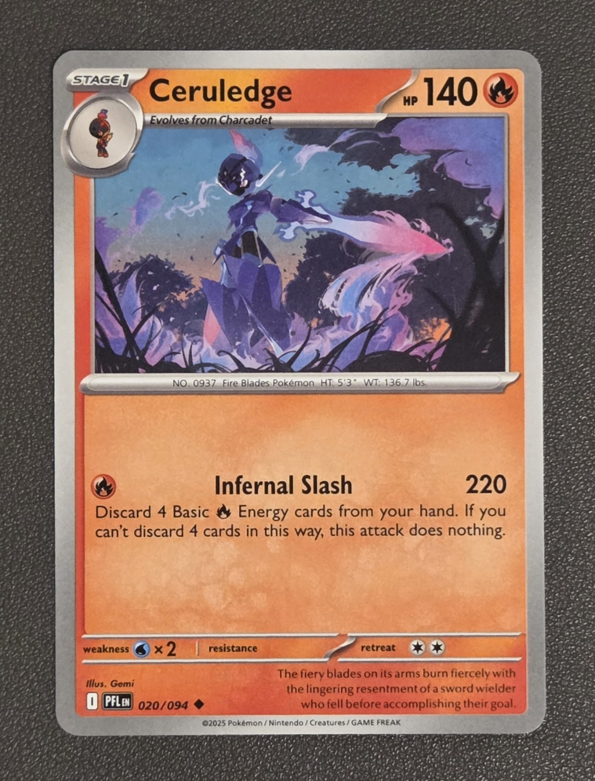 Ceruledge - 20/94 - Uncommon Regular - Pokemon Phantasmal Flames 