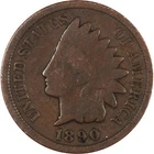 1890 Indian Head Cent G Good Bronze Penny 1c Coin Collectible