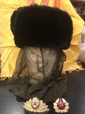 Sowjetarmee Russische Armee Schapka Pelzmütze Offizier Unteroffizier UdSSR