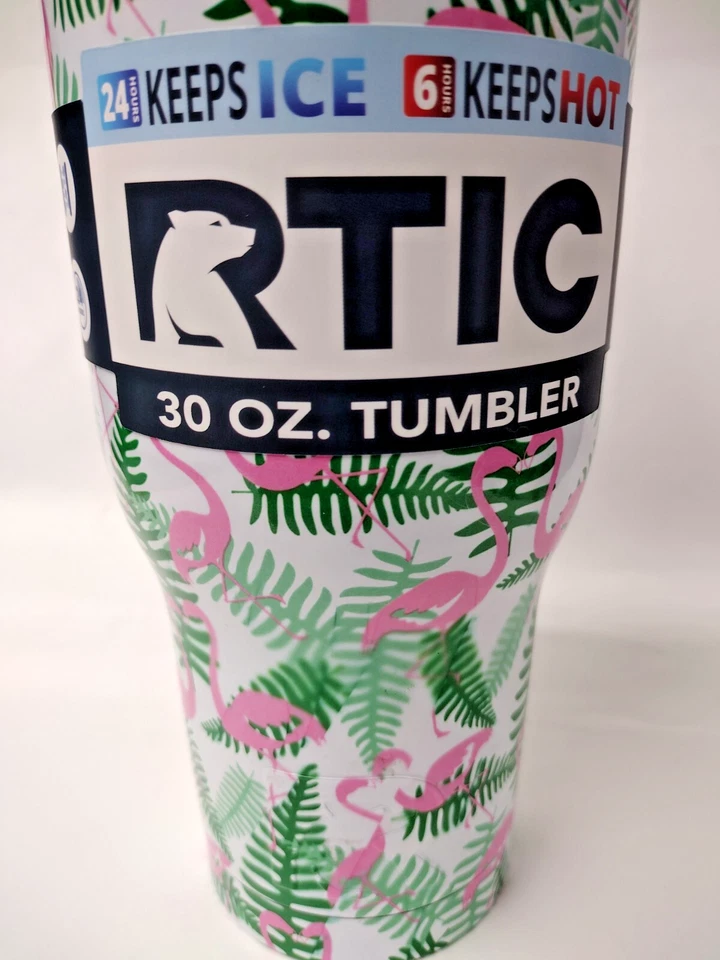 RTIC  Tropical Travel Stainless Steel Vacuum Tumbler  30oz + 3 New  Straws - Image 2 of 4