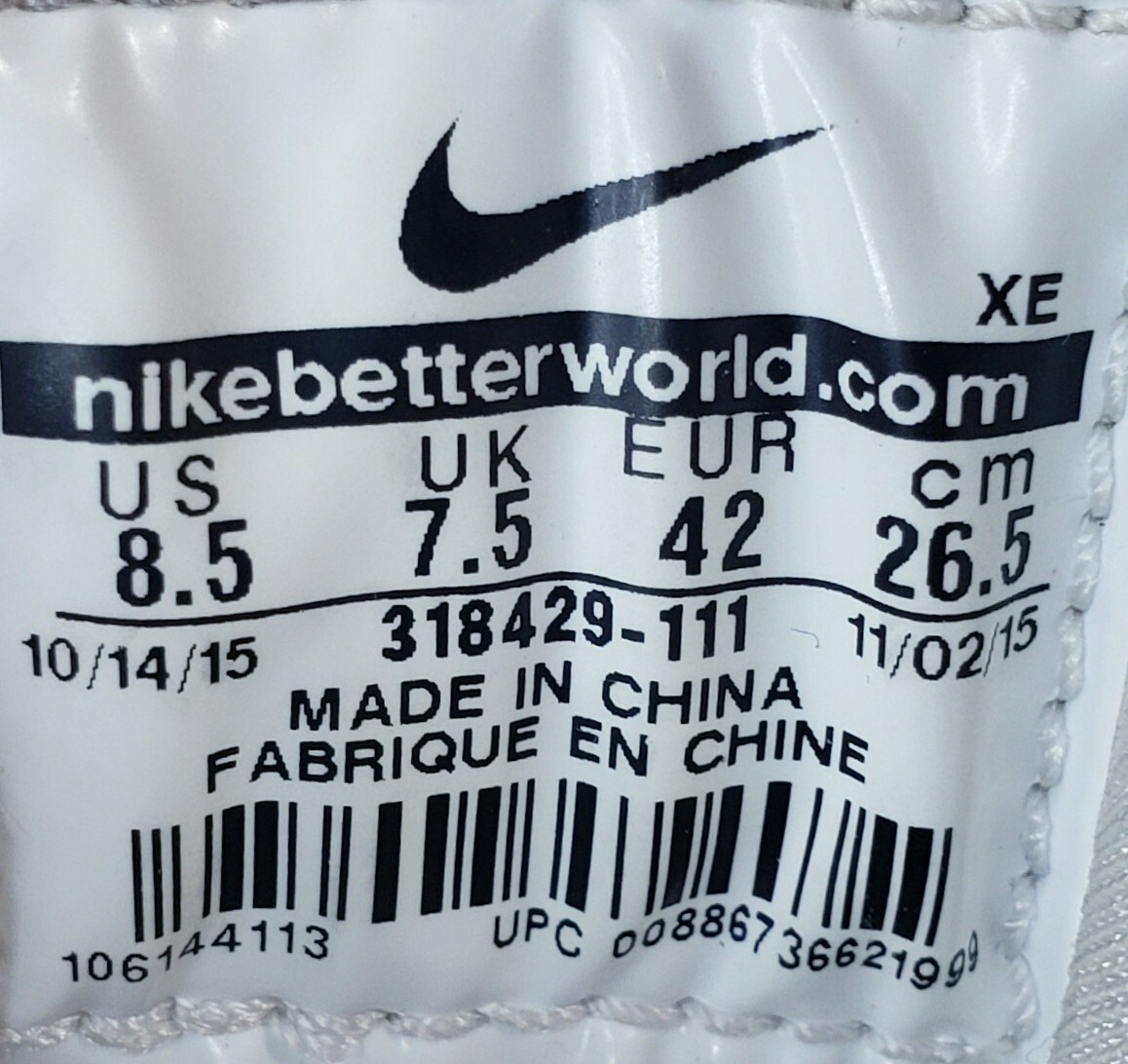 Nike Air Huarache Triple White Platinum Men's Size 8.5 318429-111