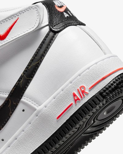 Nike Air Force 1 High Top White Crimson Black FD1019 100 - SIZE 6Y / 7.5 WOMENS - Picture 9 of 10