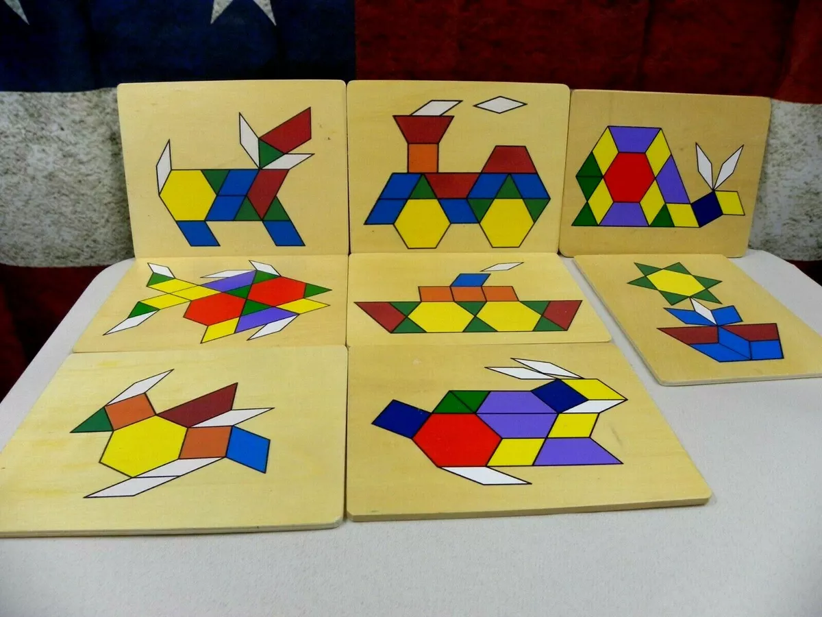 Childlike Behavior Tangram Wooden Puzzle - Brain Teaser Puzzles Block for  Kids & Adult