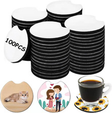 100PCS Sublimation Blanks Car Coasters,Blank Sublimation Coasters 2.75 Inch/5Mm