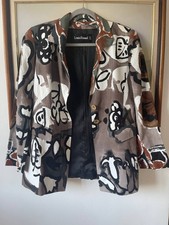 Louis Féraud Womens 14 Brown Plaid Blazer Jacket Vintage 80s