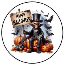 HAPPY HALLOWEEN SKELETON ENVELOPE SEALS LABELS STICKERS PARTY FAVORS