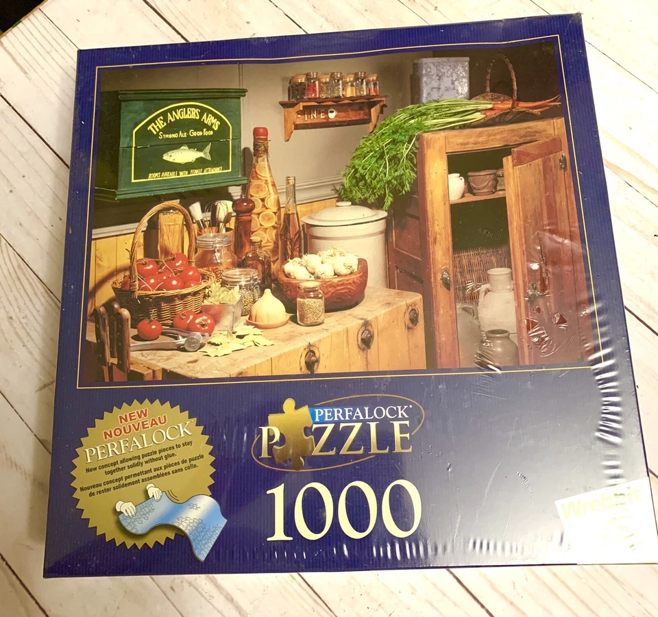 1000 Piece Wrebbit Perfalock Jigsaw Puzzle - "Old Fashioned Kitchen" NIB - Image 2 of 4