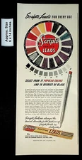 1942 Scripto Quality Leads For Every Use Color Wheel Vintage Print Ad 40728