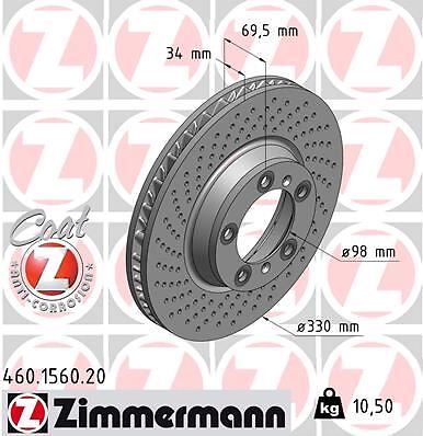 Disque de frein avant pour Porsche 718 Boxster GTS et Cayman S 2.5