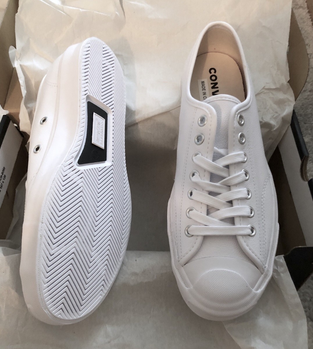 Converse Jack Purcell OX White Leather Low Top Sneaker Shoe