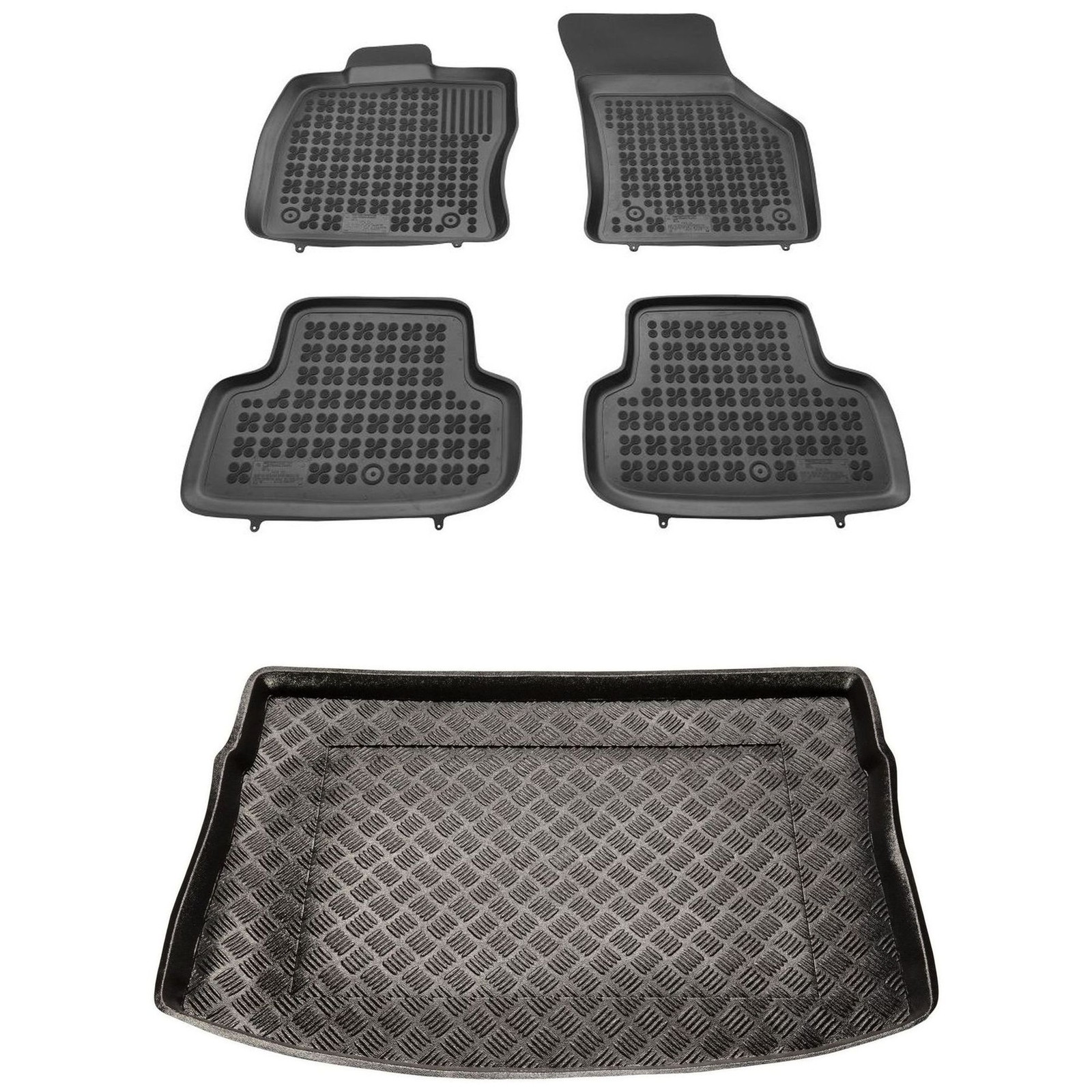 Tapis de coffre en PE et tapis de sol noirs pour VW Golf VII 2012-2020