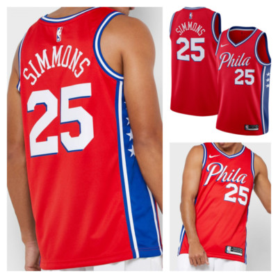 Nike NBA Philadelphia 76ers Ben Simmonds Swingman Jersey AT9812-658 Size L  UK