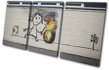 Banksy Graffiti School Street Art Urban TREBLE CANVAS WALL ART Picture Print
