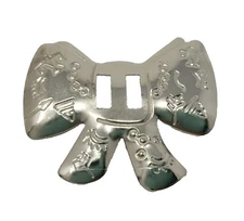 10 pcs VTG Bowtie Shaped Silver Metal Western Conchos for Leather Crafts Jewelry