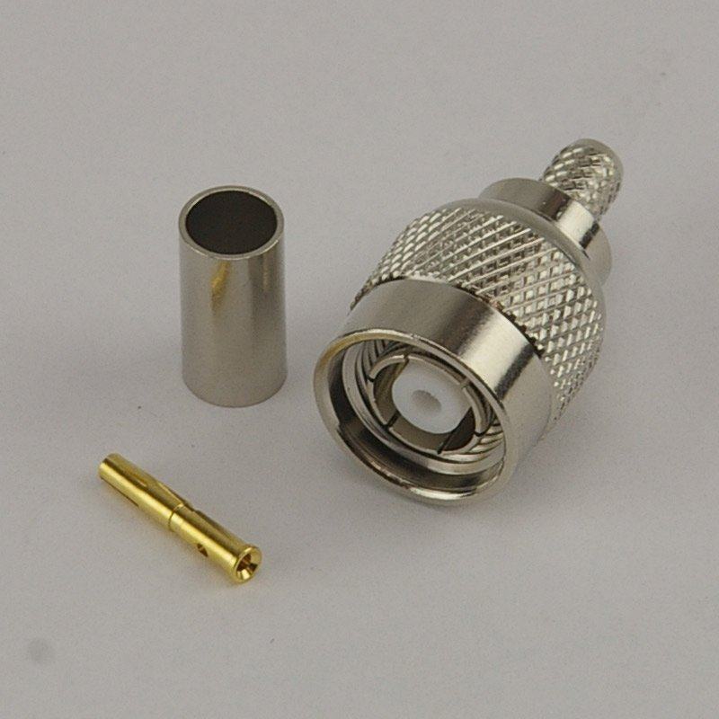 10 Pack of RP TNC Male Crimp Connector - RG58/CLF200 Cable Crimp Easy to Use