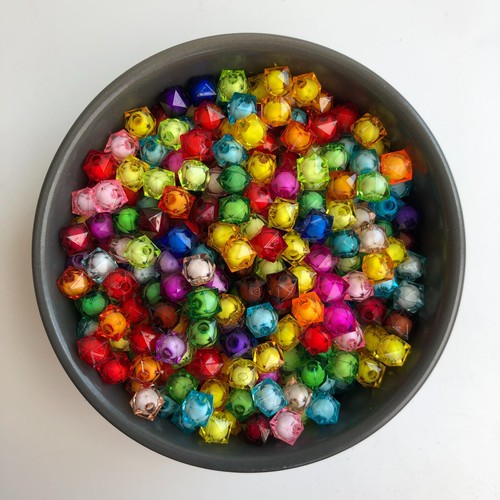Plastic Beads Faceted Cube 8mm Mix 50pc DIY Bracelet Necklaces Jewelry FREE POST - Picture 2 of 7