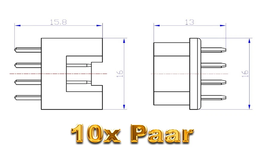 ✅ 10 Pares MPX Enchufe Hembra Negro Enchufe de Alta Corriente para Multiplex ... - Imagen 3 de 4
