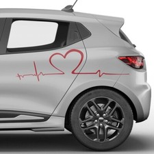 2x Seitenstreifen Herzschlag EKG Herz Auto Aufkleber Streifen #1146