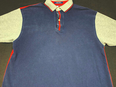 Tommy Hilfiger Mens Knit Short Sleeve Cotton Navy Multi Logo Shirt Medium M