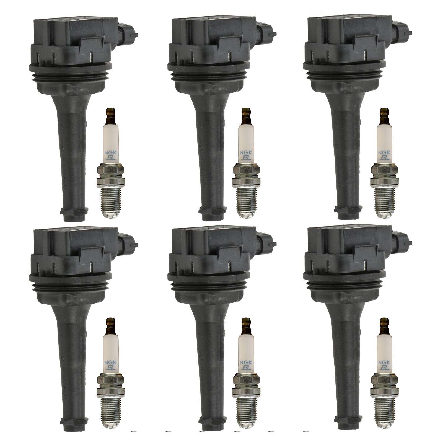 Bosch 6 Ignition Coil NGK 6 Standard Spark Plug Kit For Volvo S80 2.9 L6 99-04