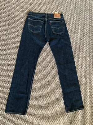Levis 501 Original Fit Jeans Rinse Dark Blue Wash Pre Shrunk 33x34